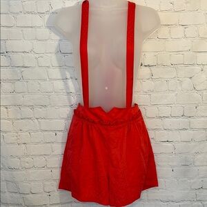 Cooperative Red Women's Shorts with Suspenders Nwt